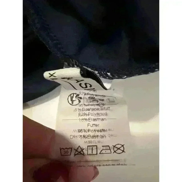 Navy Tummy Control V-Neck Ruched Tie Knot Skirt Swimdress Swimsuit NWT Size XL - Picture 9 of 10